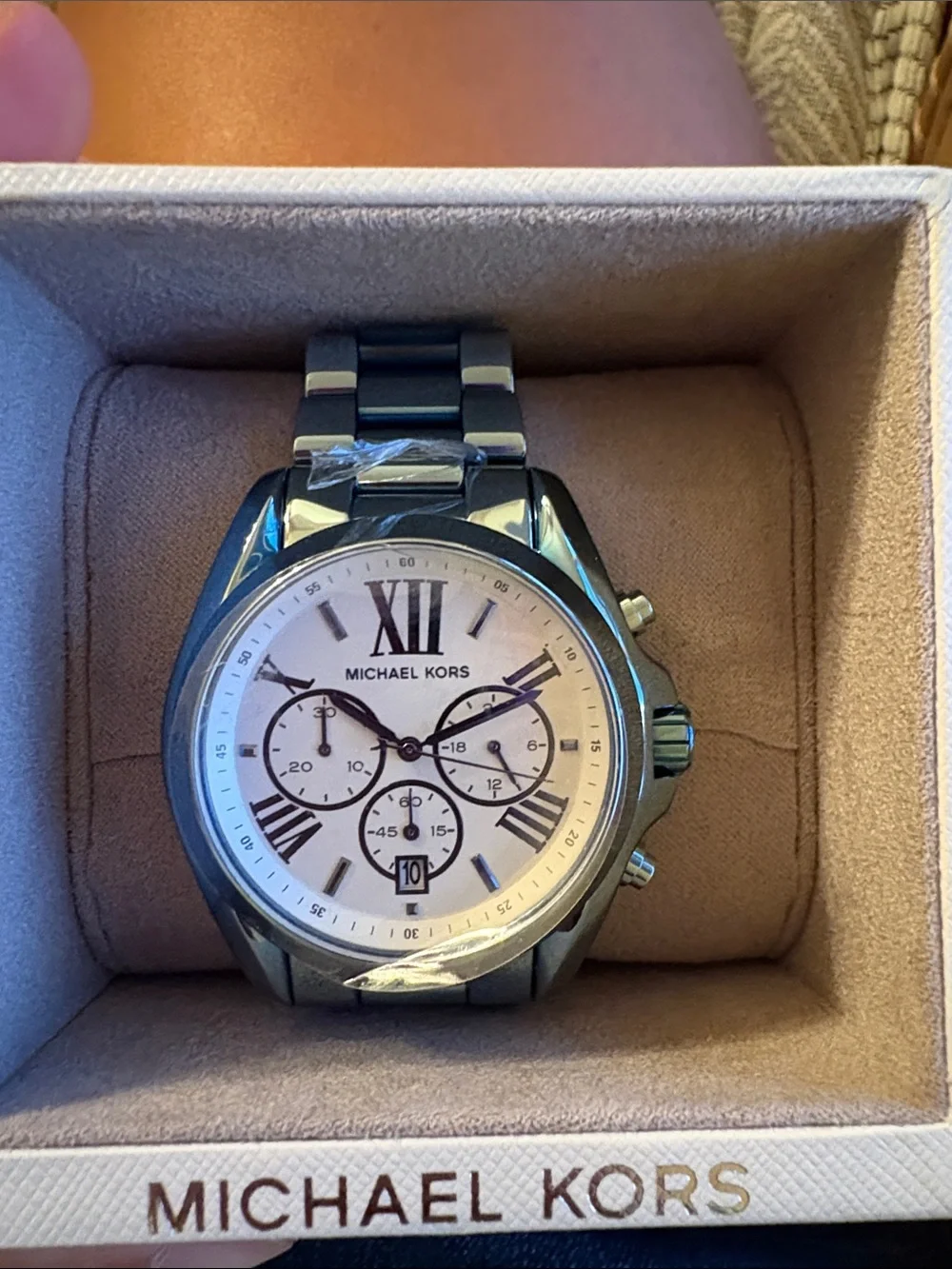 Michael Kors Men’s Stainless Steel Watch - Silver Tone with White Dial